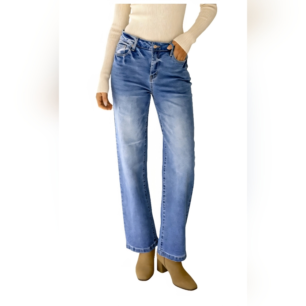 Classic Blue Women's Wide Leg Jeans